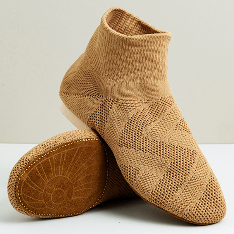 Šokių bateliai suaugusioms moterims - minkšta pada, aukštos viršutinės džez šokių bateliai su tinklo viršumi ir odine padu, kvėpuojantys ir lengvi