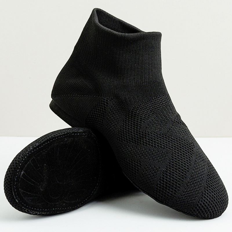 Šokių bateliai suaugusioms moterims - minkšta pada, aukštos viršutinės džez šokių bateliai su tinklo viršumi ir odine padu, kvėpuojantys ir lengvi