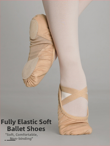 Šokių bateliai Lingyan – Elastinis tekstilės viršus, Karvių odos padas, Kvėpuojančios, Atsparios dilimui, Įtvaras palaikymas – Suaugusiems, Unisex, Šokių judesiai