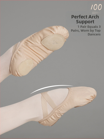 Šokių bateliai Lingyan – Elastinis tekstilės viršus, Karvių odos padas, Kvėpuojančios, Atsparios dilimui, Įtvaras palaikymas – Suaugusiems, Unisex, Šokių judesiai