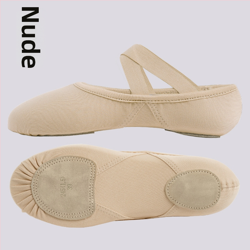 Šokių bateliai Lingyan – Elastinis tekstilės viršus, Karvių odos padas, Kvėpuojančios, Atsparios dilimui, Įtvaras palaikymas – Suaugusiems, Unisex, Šokių judesiai