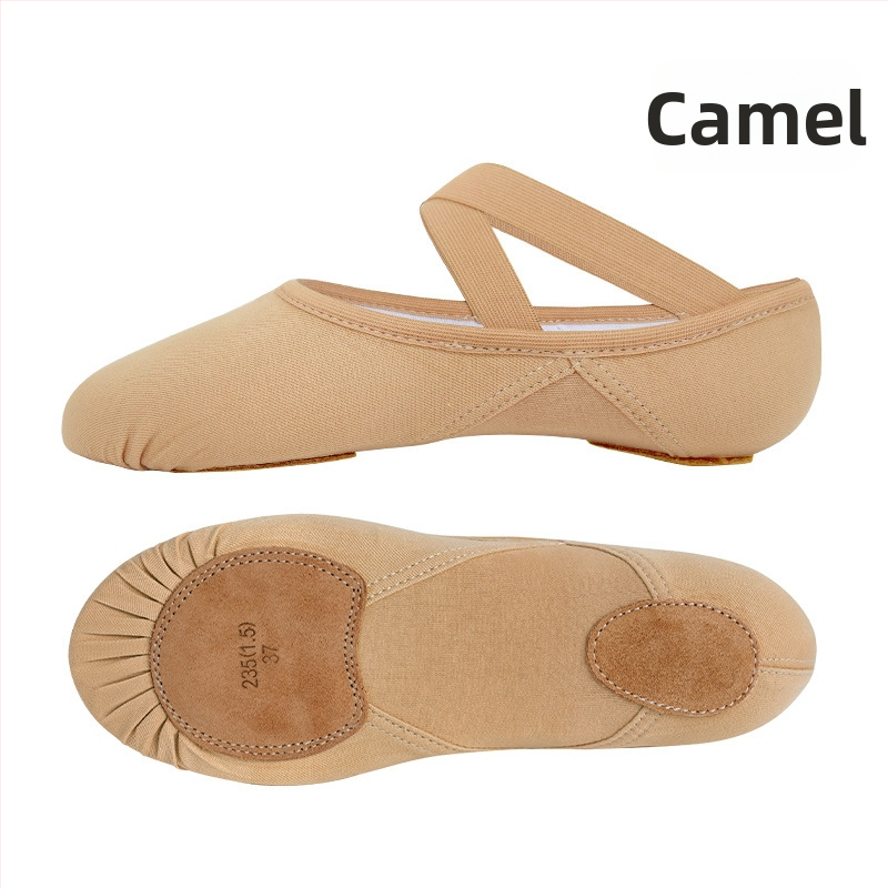 Šokių bateliai Lingyan – Elastinis tekstilės viršus, Karvių odos padas, Kvėpuojančios, Atsparios dilimui, Įtvaras palaikymas – Suaugusiems, Unisex, Šokių judesiai