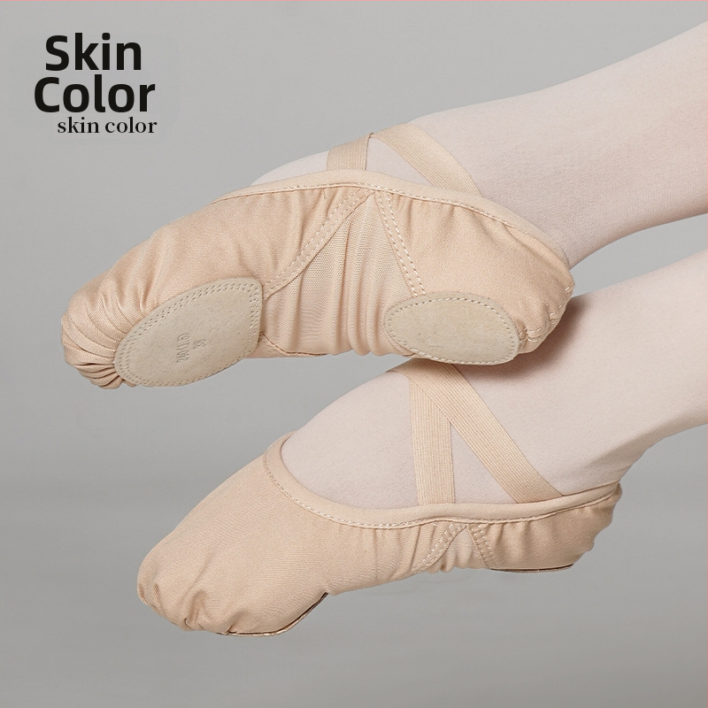 Šokių bateliai Lingyan – Elastinis tekstilės viršus, Karvių odos padas, Kvėpuojančios, Atsparios dilimui, Įtvaras palaikymas – Suaugusiems, Unisex, Šokių judesiai