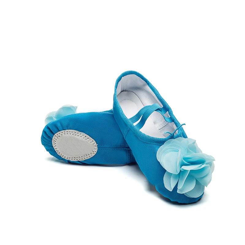 Vaikų šokių bateliai baletui ir jogai – unisex, odos padas, viršus iš drobės, lengvi, pusiausvyros palaikymas, prakaito sugėrimas