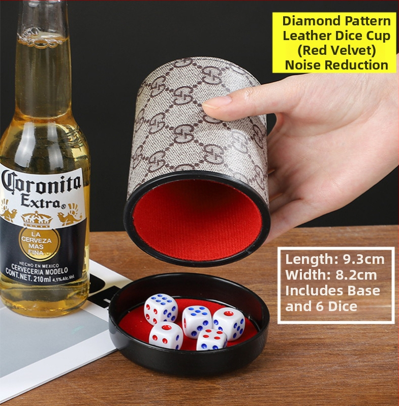 Runwei ABS rinkinys kauliukų puodeliams su tylos mechanizmu, storesnis maišymo puodelis, įskaitomi kauliukai