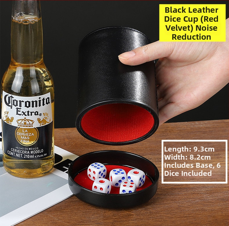 Runwei ABS rinkinys kauliukų puodeliams su tylos mechanizmu, storesnis maišymo puodelis, įskaitomi kauliukai