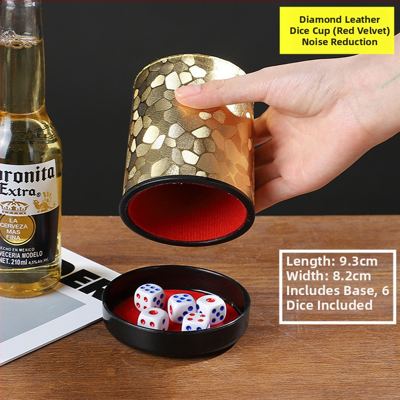 Runwei ABS rinkinys kauliukų puodeliams su tylos mechanizmu, storesnis maišymo puodelis, įskaitomi kauliukai