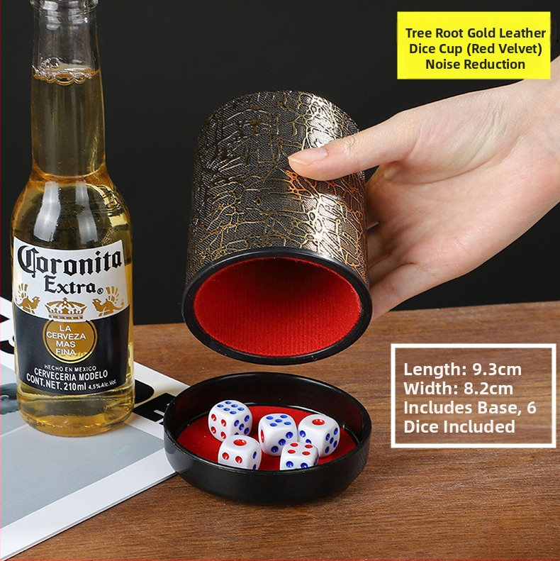 Runwei ABS rinkinys kauliukų puodeliams su tylos mechanizmu, storesnis maišymo puodelis, įskaitomi kauliukai