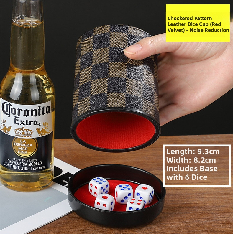 Runwei ABS rinkinys kauliukų puodeliams su tylos mechanizmu, storesnis maišymo puodelis, įskaitomi kauliukai