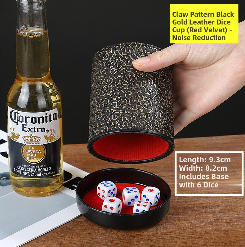 Runwei ABS rinkinys kauliukų puodeliams su tylos mechanizmu, storesnis maišymo puodelis, įskaitomi kauliukai