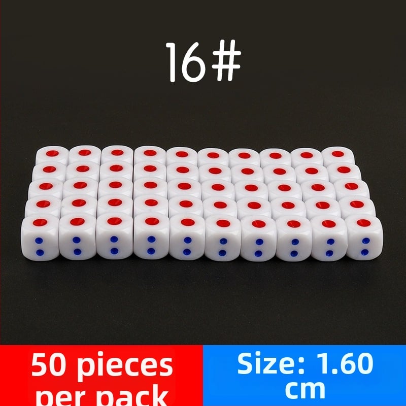 Akrilo kauliukai su apvalintais kampais šachmatų ir kortų žaidimams – atsparūs dėvėjimui ir neblėstantys