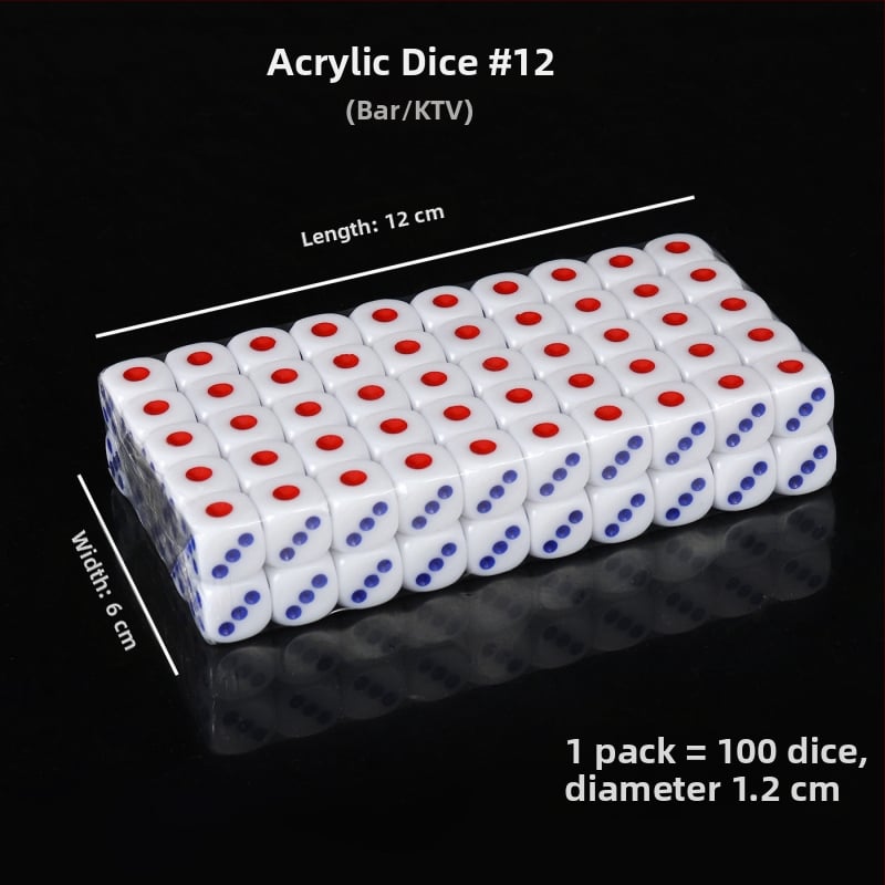 Akrilo kauliukai su apvalintais kampais šachmatų ir kortų žaidimams – atsparūs dėvėjimui ir neblėstantys