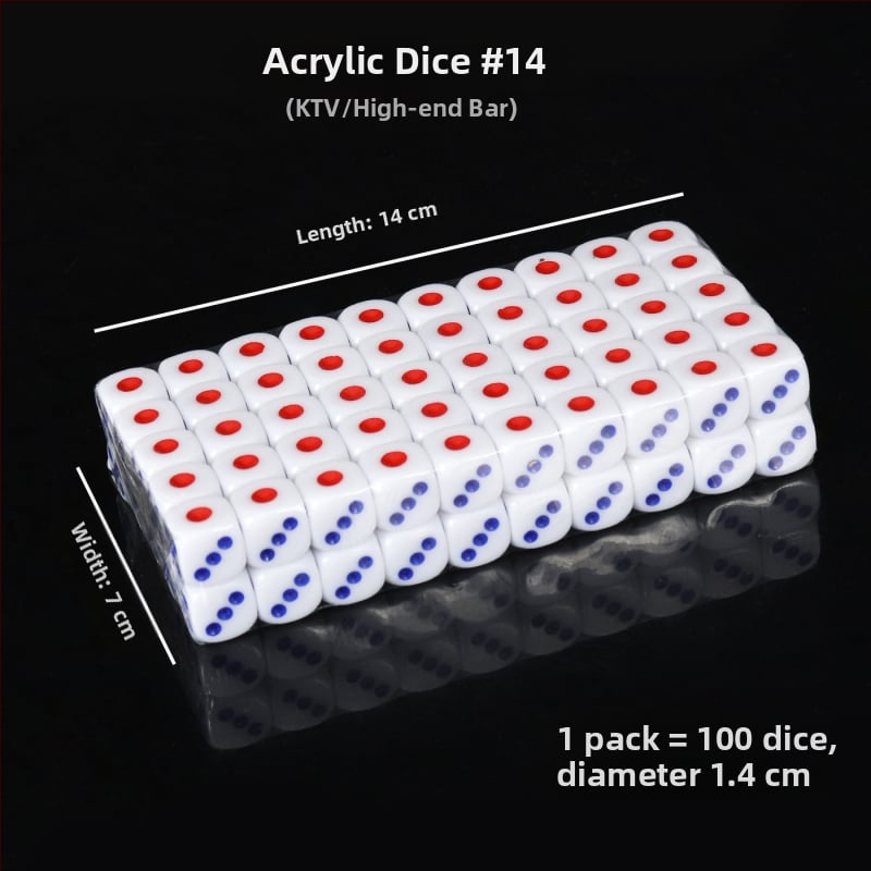 Akrilo kauliukai su apvalintais kampais šachmatų ir kortų žaidimams – atsparūs dėvėjimui ir neblėstantys