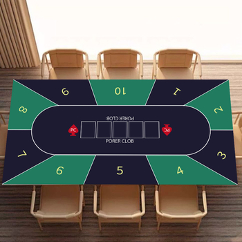 Подложка за маса за покер, маджонг, шах и карти — естествен каучук, противохлъзгаща, термопечат, възможност за печат на лого