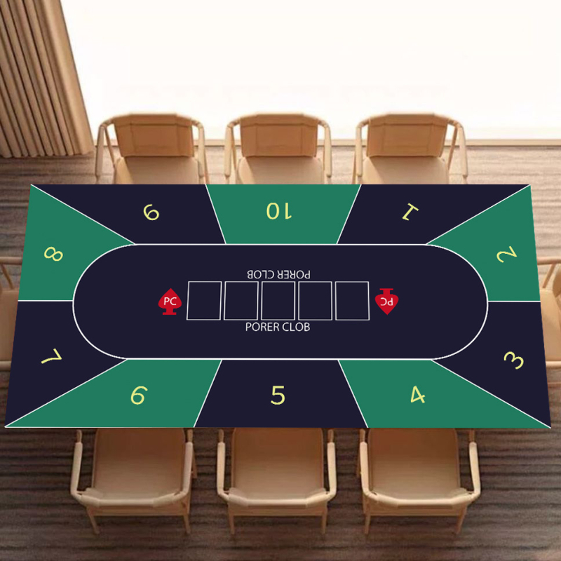 Подложка за маса за покер, маджонг, шах и карти — естествен каучук, противохлъзгаща, термопечат, възможност за печат на лого