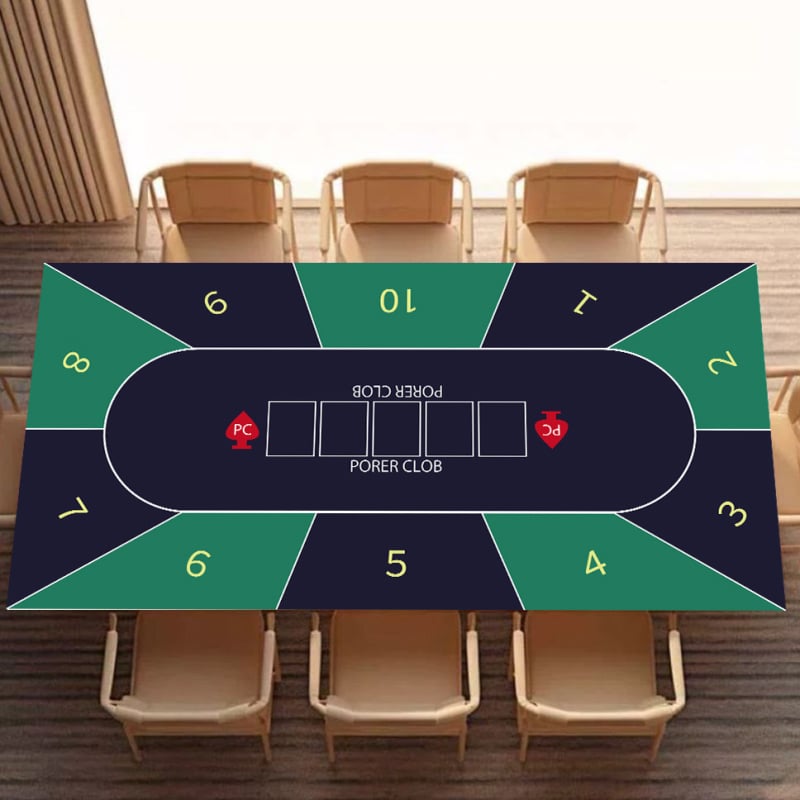 Подложка за маса за покер, маджонг, шах и карти — естествен каучук, противохлъзгаща, термопечат, възможност за печат на лого