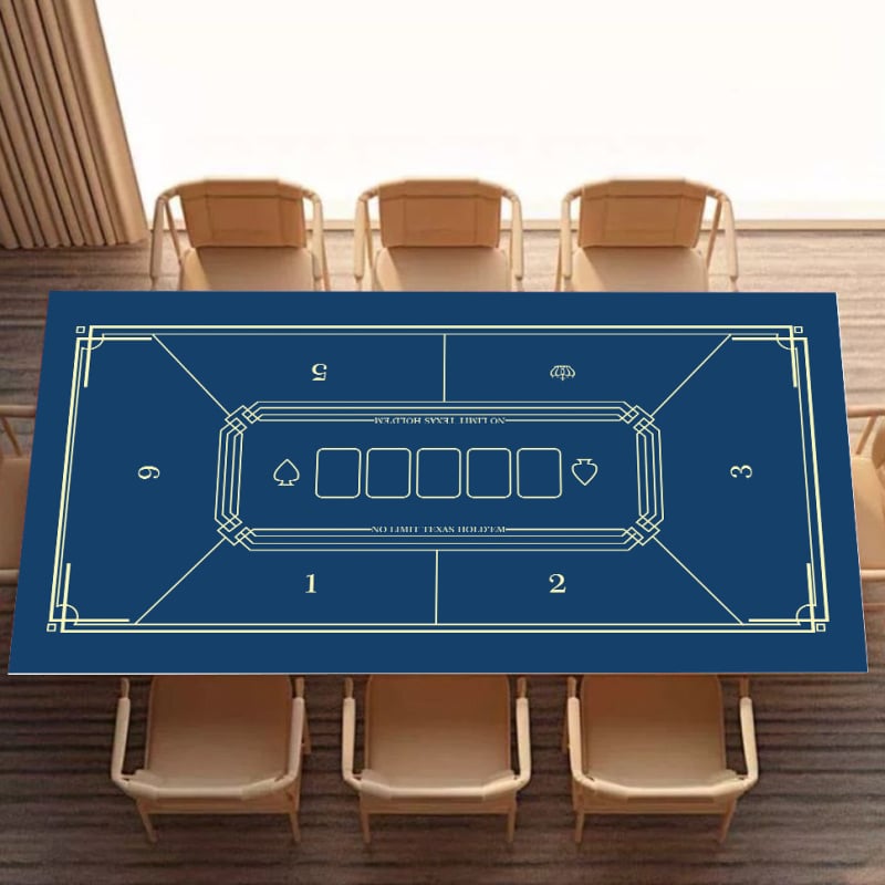 Подложка за маса за покер, маджонг, шах и карти — естествен каучук, противохлъзгаща, термопечат, възможност за печат на лого
