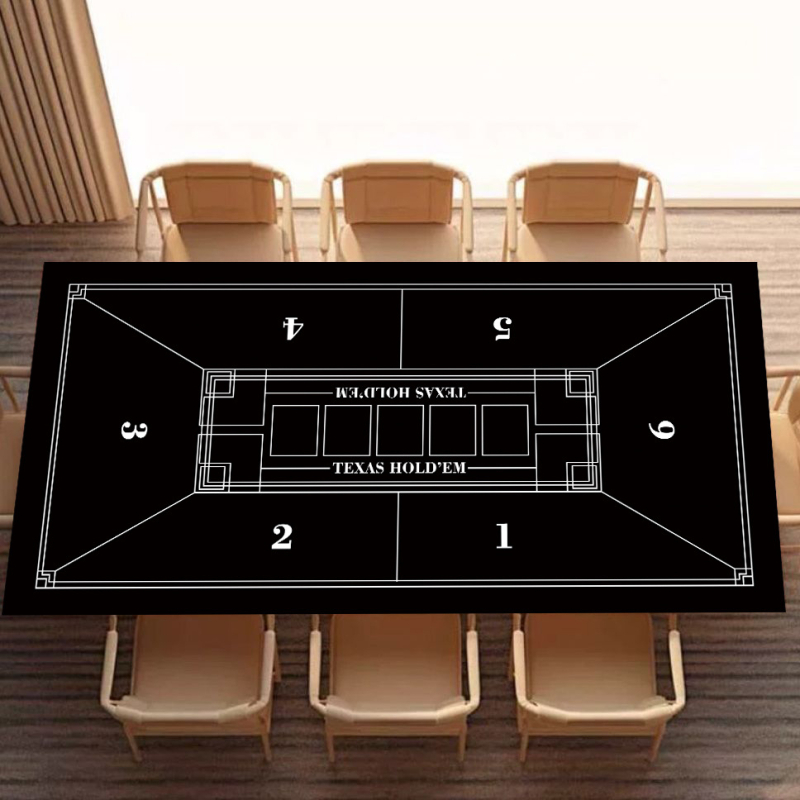 Подложка за маса за покер, маджонг, шах и карти — естествен каучук, противохлъзгаща, термопечат, възможност за печат на лого