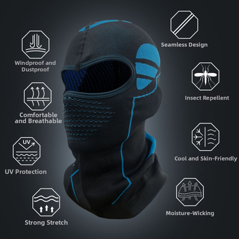 Žieminė dviračių kaukė su gobtuvu — vėjo atspari, šilta megzta veido apsauga, medžiaga nailonas, prekinis ženklas Jingxing, unisex