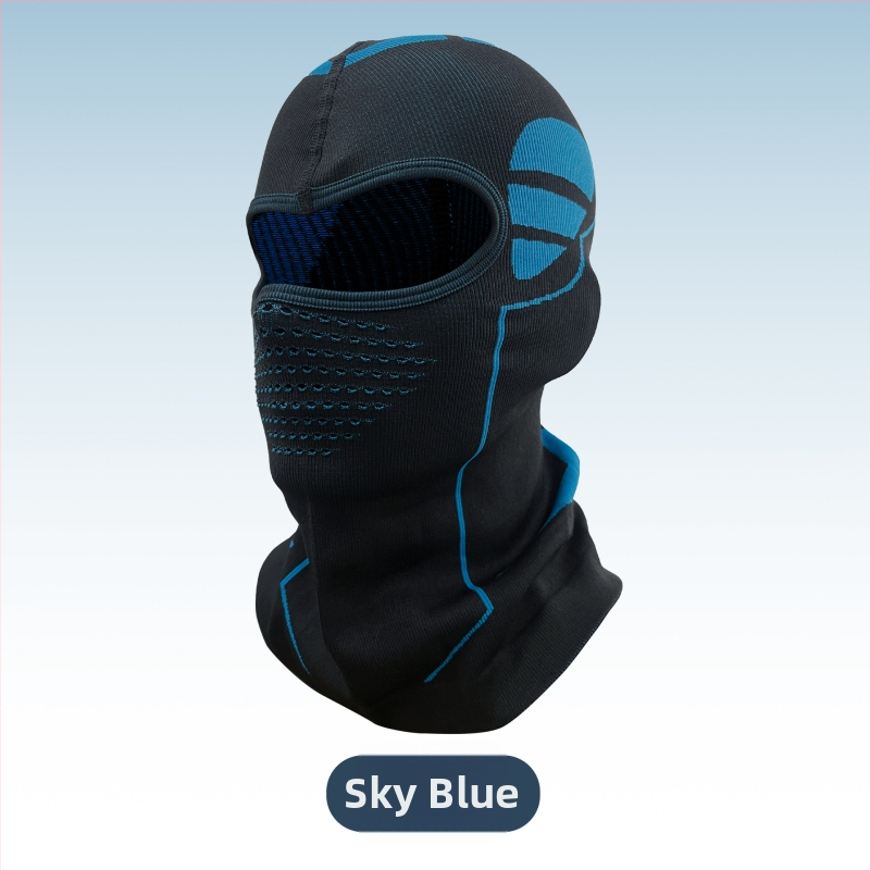 Žieminė dviračių kaukė su gobtuvu — vėjo atspari, šilta megzta veido apsauga, medžiaga nailonas, prekinis ženklas Jingxing, unisex