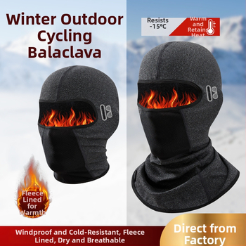 Dviračio kaukė su vėjo atsparumu ir pledės apykakle, poliesterio audinys, unisex