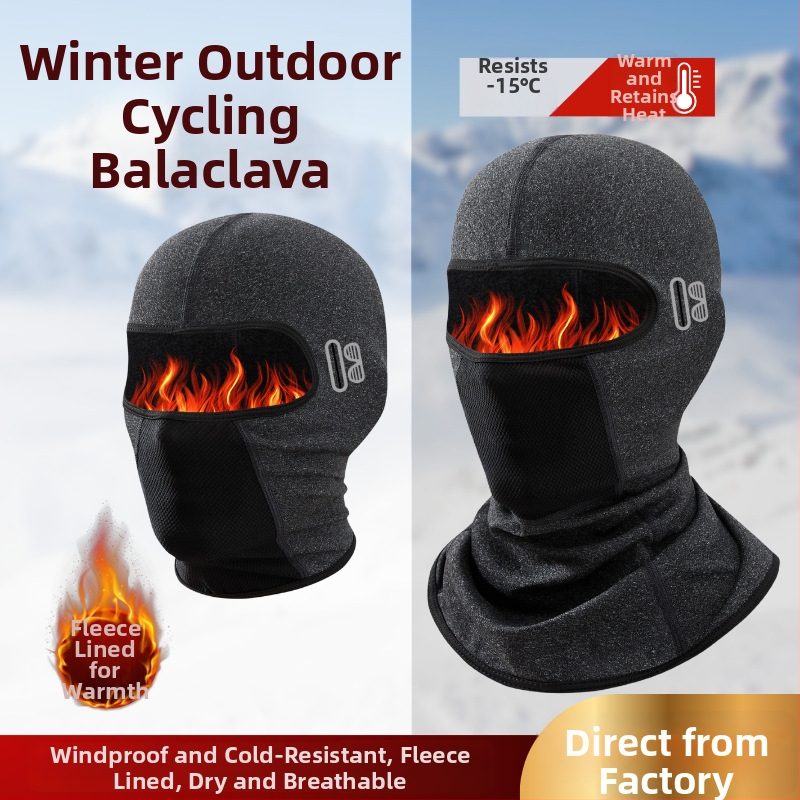 Dviračio kaukė su vėjo atsparumu ir pledės apykakle, poliesterio audinys, unisex