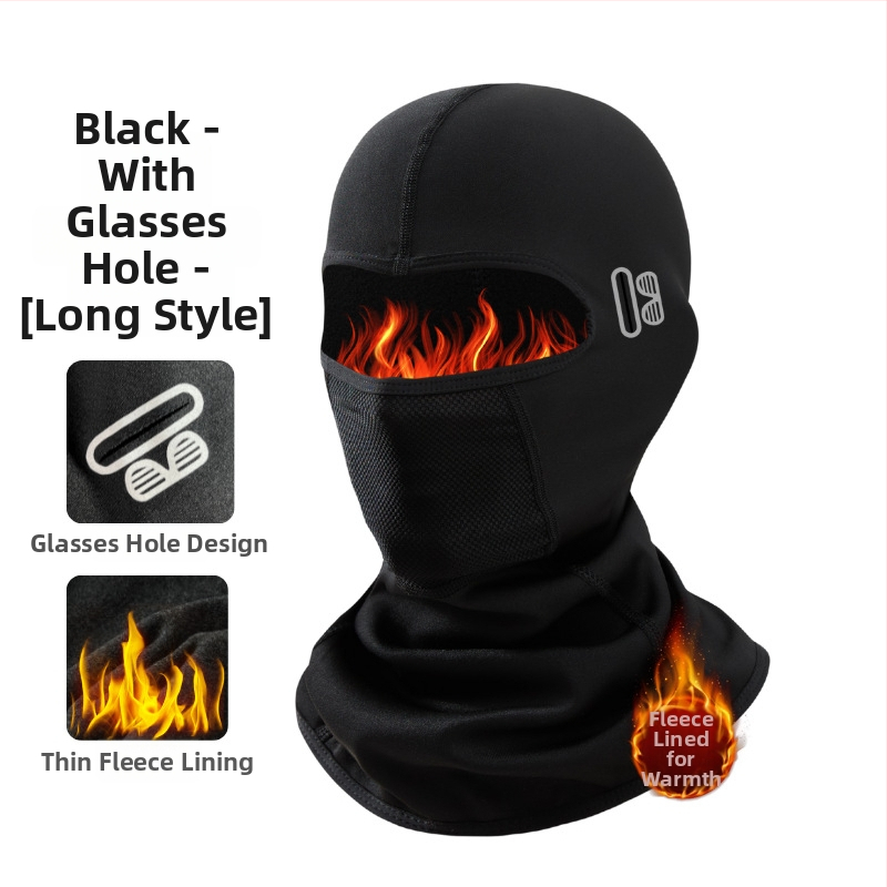 Dviračio kaukė su vėjo atsparumu ir pledės apykakle, poliesterio audinys, unisex