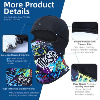 Dviračių kaukė su balaklava – vėjo ir šalčio atspari, poliesteris, universalus, sandėlyje, įgaliota privatų prekės ženklą