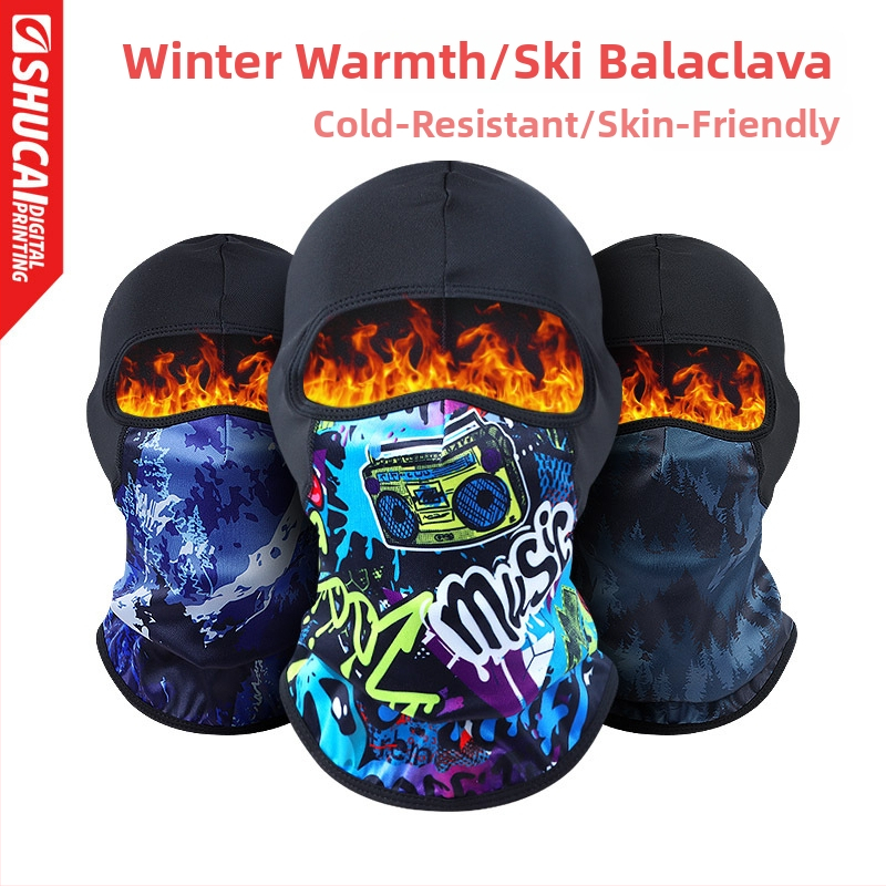 Dviračių kaukė su balaklava – vėjo ir šalčio atspari, poliesteris, universalus, sandėlyje, įgaliota privatų prekės ženklą