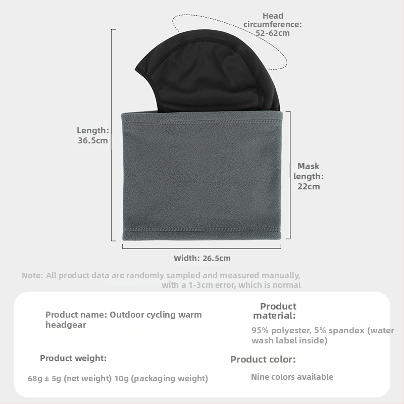 Cyklomaska s polárnym flísom, zimná pokrývka hlavy na jazdu a lyžovanie, polyester, značka Ruidong, unisex, vetru odolná