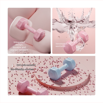 PVC-kattega hantlid, universaalse kasutusega, kodus treenimiseks Imperial Peach brändilt, sobib fitnessile ja jõutreeningule