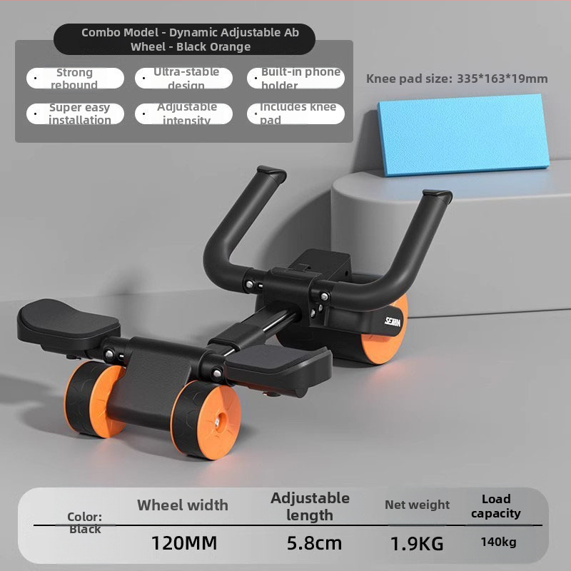 SEJIAN/SHULKEN kõhuharjutuse ratas, uus 3-rattaline mudel, mitte kokkupandav, 2,2 kg, kodu- ja kontori fitness varustus