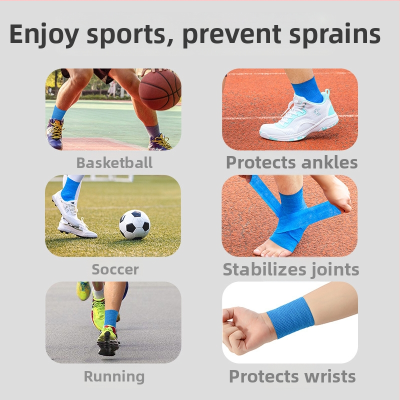 Bandáž na členok pre futbal — elastická, samolepiaca gáza, latex (členok; futbal; latex; elastický)