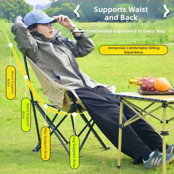 Lauko sulankstoma Moon kėdė, nešiojama, reguliuojamas gulėjimo fotelis, Oxford audinys