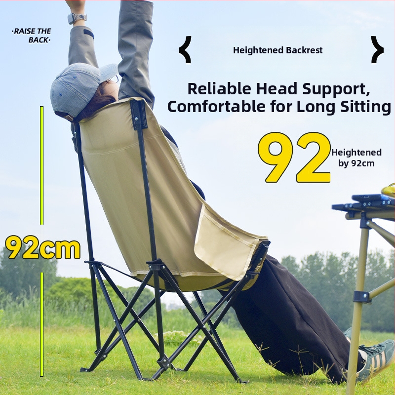 Ārējais saliekamais Moon krēsls, pārnēsājams, regulējams guļvietas krēsls, Oxford audums