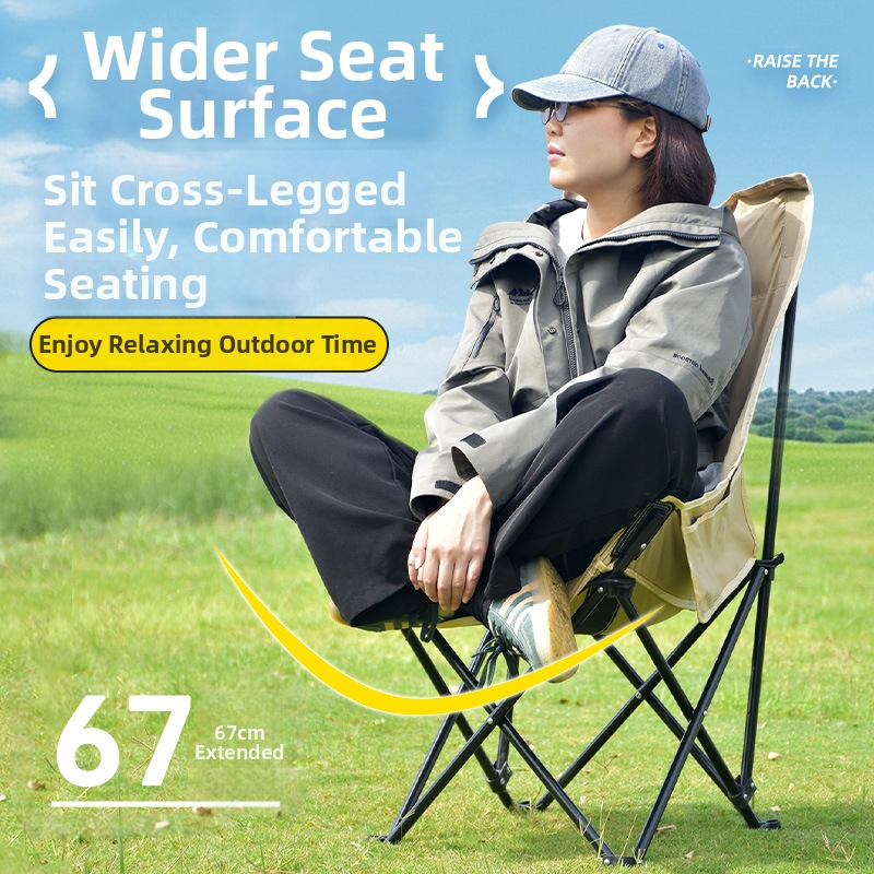 Ārējais saliekamais Moon krēsls, pārnēsājams, regulējams guļvietas krēsls, Oxford audums