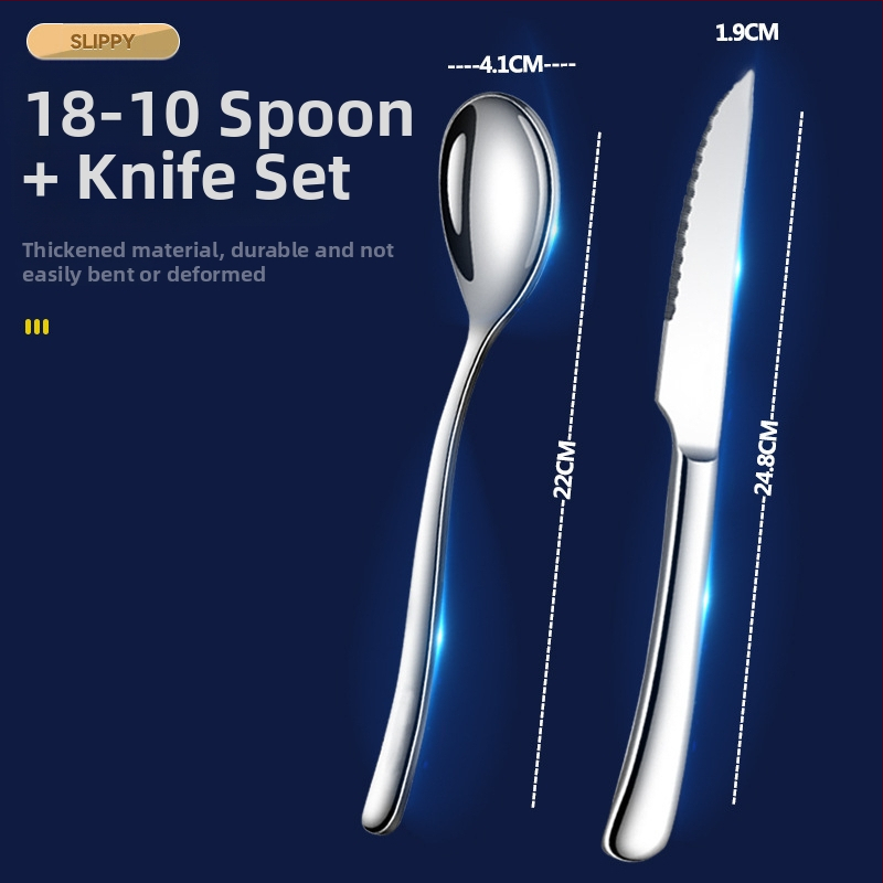 316 nerūdijančio plieno trijų dalių stalo įrankių rinkinys: peilis, šakutė ir šaukštas, veidrodinis poliravimas, paprastas stilius