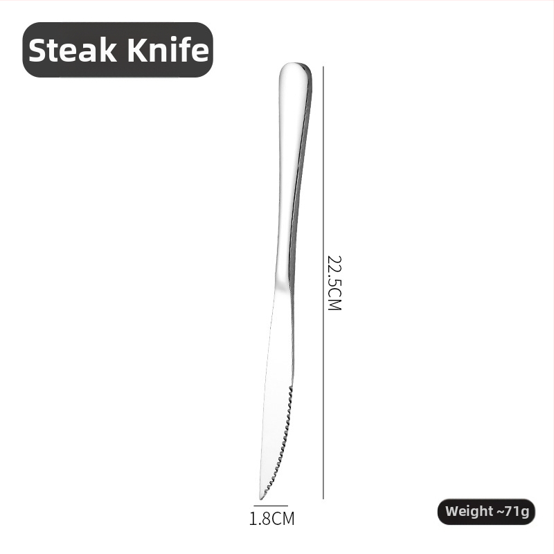 Peilių, šaukštų ir šakutų rinkinys šiaurės stiliuje, iš 410 nerūdijančio plieno, veidrodinis poliravimas, rankų darbo su pritaikytu apdorojimu.