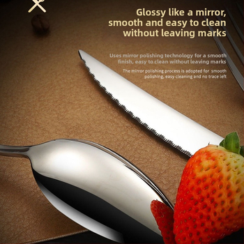 Platinum 304 nerūdijančio plieno stalo įrankių rinkinys vakarietiški patiekalai: peilis, šakutė ir šaukštas, veidrodinis poliravimas, lengvas prabangos retro stilius, pritaikymas galimas