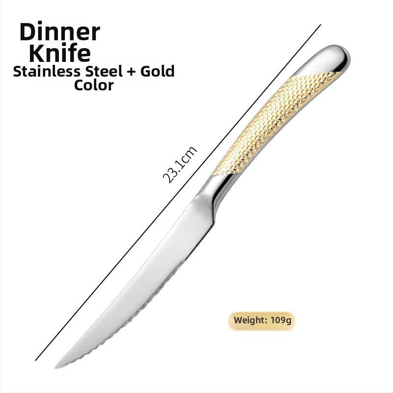 Platinum 304 nerūdijančio plieno stalo įrankių rinkinys vakarietiški patiekalai: peilis, šakutė ir šaukštas, veidrodinis poliravimas, lengvas prabangos retro stilius, pritaikymas galimas