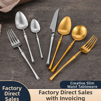 304 nerūdijančio plieno peilių, šaukštų ir šakutėlių rinkinys su siauru juosmeniu, vandens poliravimas, Korėjos stilius