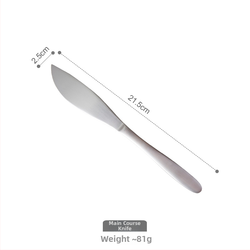 3 dalių stalo įrankių rinkinys: peilis, šakutė ir šaukštas iš 304 nerūdijančio plieno, matinė apdaila, modernus minimalistinis stilius