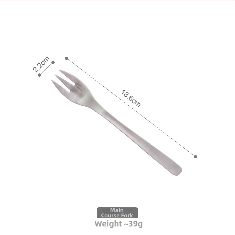 3 dalių stalo įrankių rinkinys: peilis, šakutė ir šaukštas iš 304 nerūdijančio plieno, matinė apdaila, modernus minimalistinis stilius