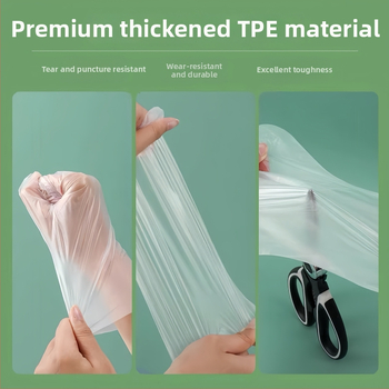 Vienkartinės PE pirštinės, skaidrios, neslidžios, standartinio storio