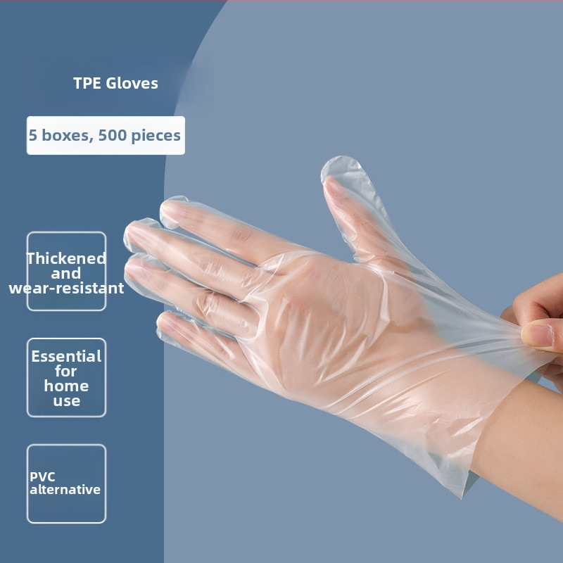 Vienkartinės PE pirštinės, skaidrios, neslidžios, standartinio storio