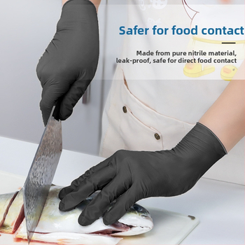 Maisto kokybės vienkartinės nitrilo pirštinės, riebalams atsparios ir neslystančios, 0,1–0,2 mm