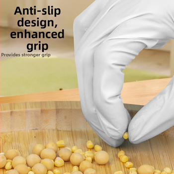 Maisto kokybės vienkartinės nitrilo pirštinės, riebalams atsparios ir neslystančios, 0,1–0,2 mm