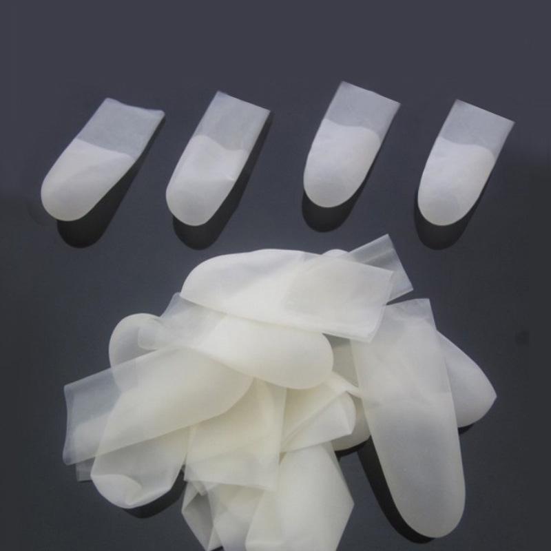 Vienkartinės pirštų galių pirštinės, iš plastiko, atsparios vandeniui, storis 0.05-0.1 mm, paprastas raštas