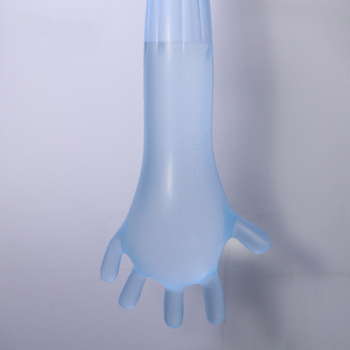 Veterinarinės vienkartinės ilgos pirštinės avims ir galvijams akušerijai — PE medžiaga, storis <0.05 mm