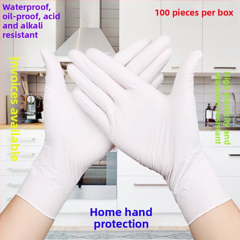 Vienkartinės nitrilinės pirštinės maisto pramonei, anti-slip, storis 0.2-0.3 mm, vientisas dizainas, privatūs ženklinimo sprendimai